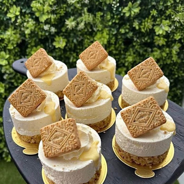 Custard cream cheesecakes